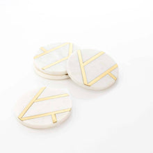 Load image into Gallery viewer, Coasters - Marble Brass Set of 4