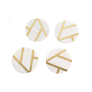 Coasters - Marble Brass Set of 4
