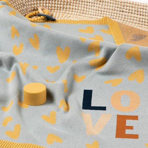 Baby Blanket - Love Blue