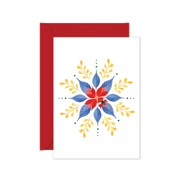 Greeting Card - Snowflake Poinsettia