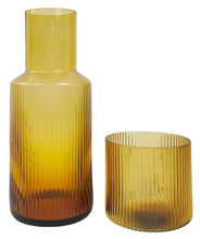 Load image into Gallery viewer, Ripple Carafe &amp; Tumbler Set - Amber
