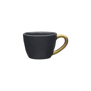 Speckle Espresso Cup 60ml Ebony with Gold Handle