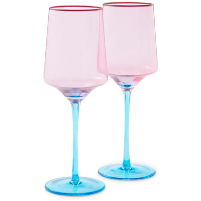 Vino Glass Set of 2 - Rose with a Twist