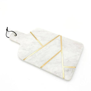 Cheese Board - Marble Brass Paddle