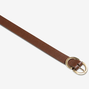 Status Anxiety - In Reverse Leather Belt Tan/Gold